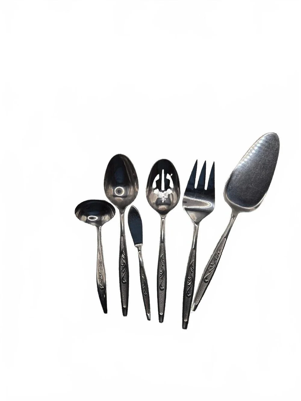 CAS1 Carlton 6 serving pieces Stainless flatware pieces, Silverware  mcm decor
